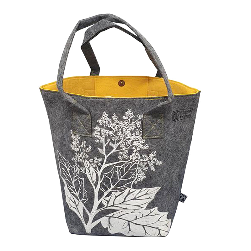 Shoulder Tote Bag - Rangiora Grey & Yellow | By Jo Luping