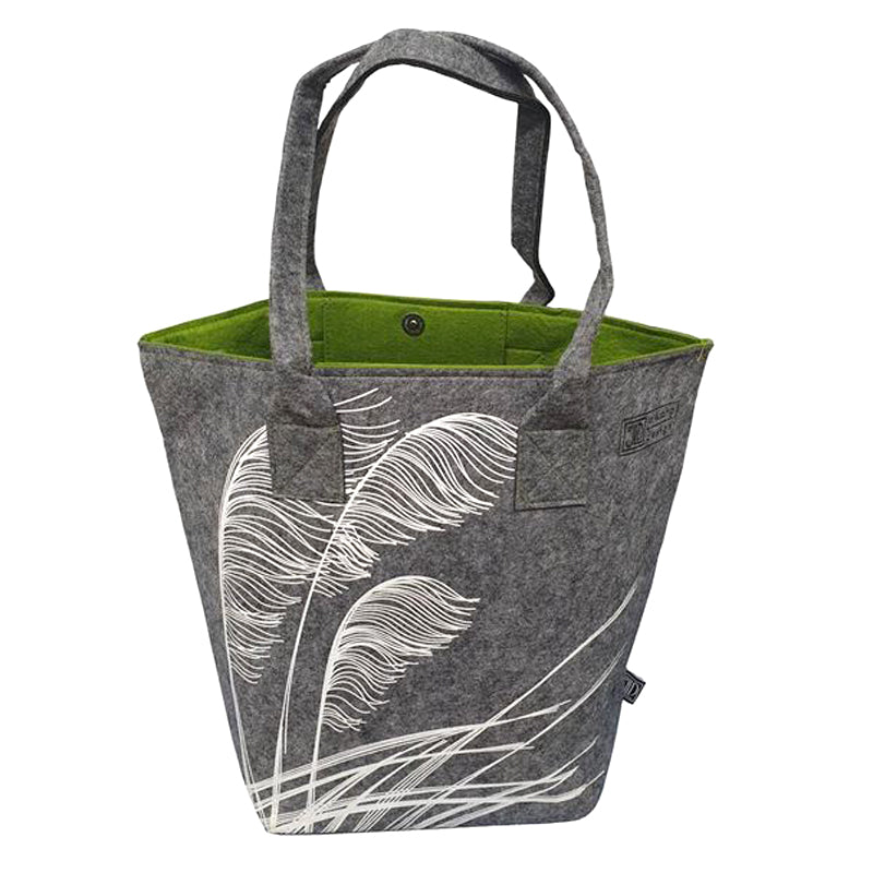 Shoulder Tote Bag - Toetoe Grey & Green | By Jo Luping