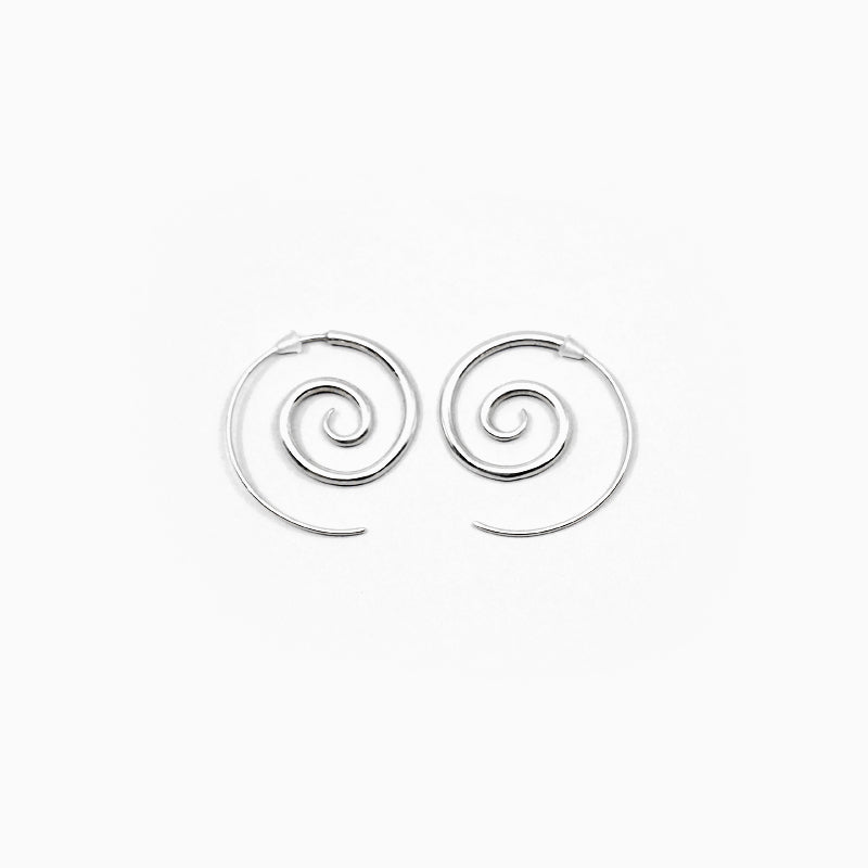 Silver Spiral Earrings - Large | by Nick Feint