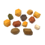Wooden Stacking Stone Building Blocks - 12 Block Natural Colours - Large