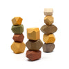 Wooden Stacking Stone Building Blocks - 12 Block Natural Colours - Large