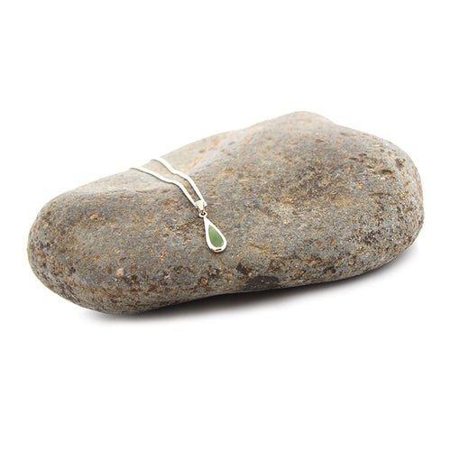 Sterling Silver & Pounamu Teardrop Pendant